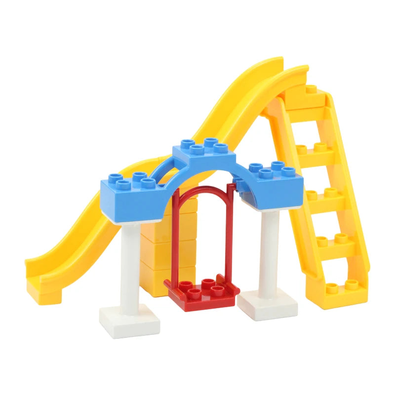 Big Building Blocks Assemble Accessories Children Toys Compatible with Duploes Amusement Park Playground Creativity DIY Set Gift