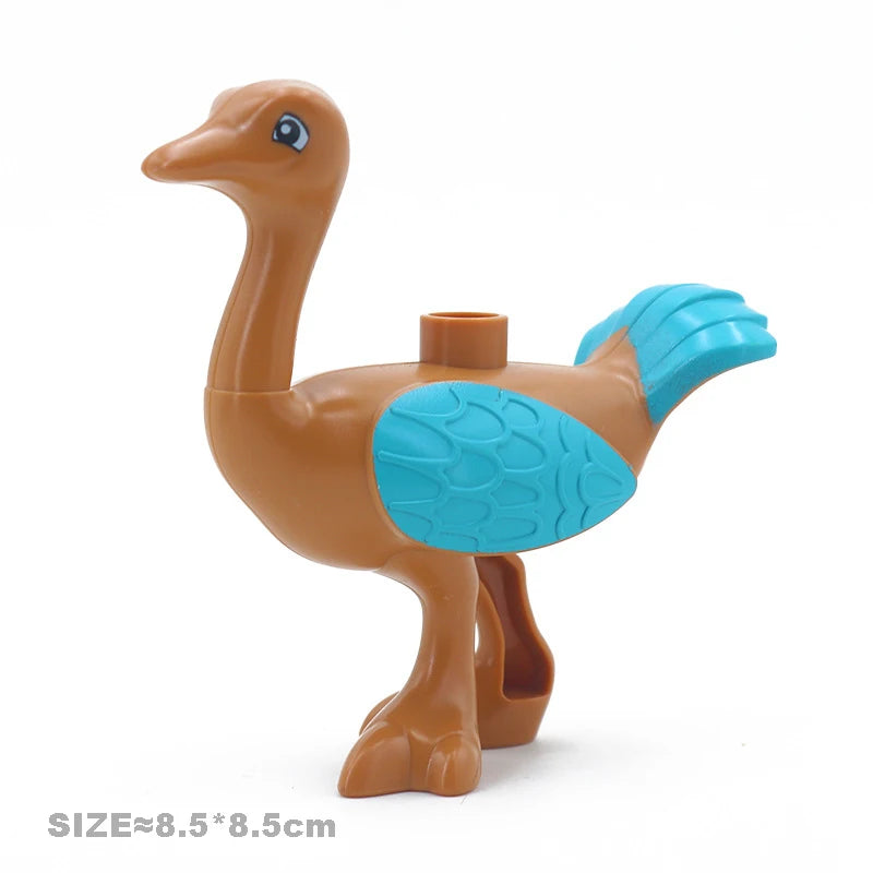 Big Building Blocks Accessories Farm Animals Zoo Compatible with Duplos Cat Pig Dog Rabbit Monkey Hippo Sheep Children Toys Gift