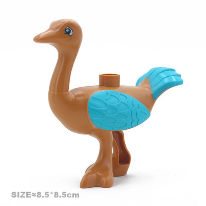 Big Building Blocks Accessories Farm Animals Zoo Compatible with Duplos Cat Pig Dog Rabbit Monkey Hippo Sheep Children Toys Gift