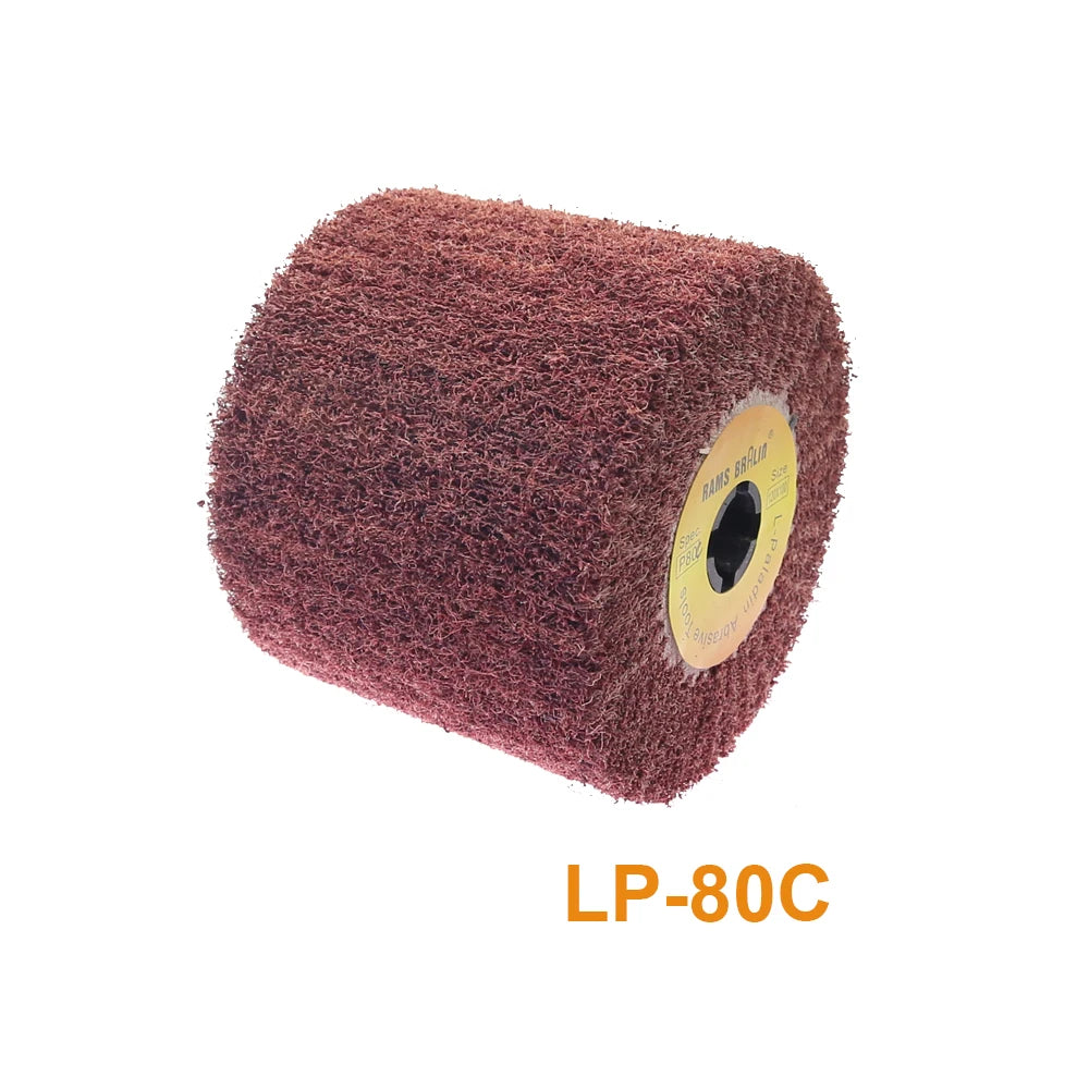 120*100*19Mm Non-Woven Nylon Flap Brush Satin Drawing Polishing Deburring Drum Wheel for Stainless Steel