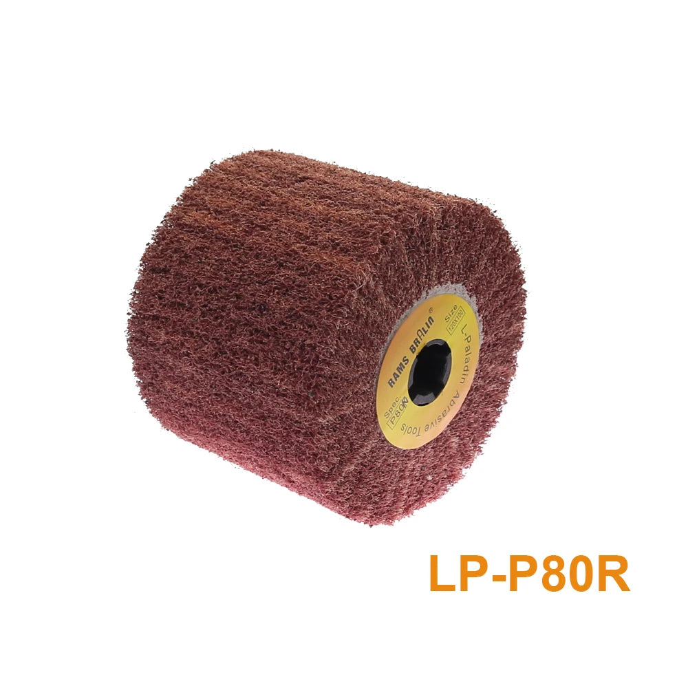 120*100*19Mm Non-Woven Nylon Flap Brush Satin Drawing Polishing Deburring Drum Wheel for Stainless Steel