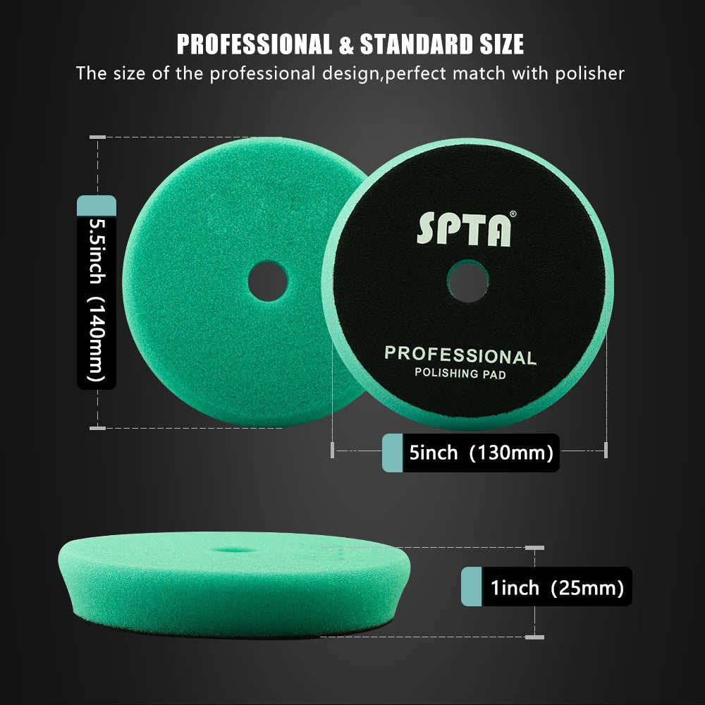 3"/5"/6" Car Spong Buffing Polishing Pad T-Shape Flat Polishpad Hook&Loop Removes Scratche for Polishing/Waxing