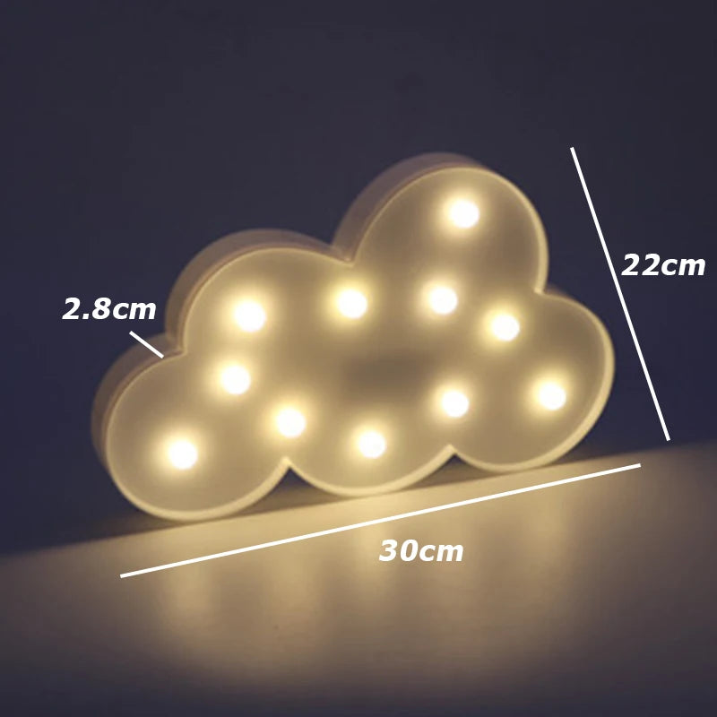 Cloud LED 3D Cartoon Night Light Wall Baby Lamp Toys Nordic Lamp Home Decoration Children'S INS Photographic Props Xmas Gift