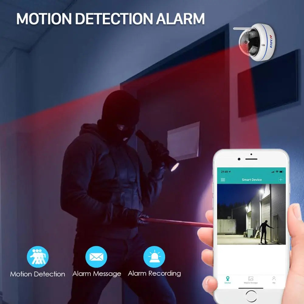 HD1080P Vandal-Proof IP Camera Wifi SD Card Slot 64Gb Motion Ai Detect Alert Dome 2MP Audio Security CCTV Camera Xmeye P2P Icsee