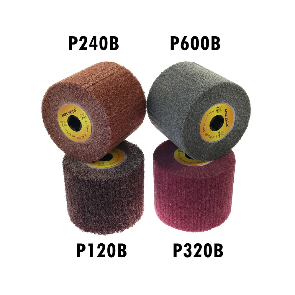 120*100*19Mm Non-Woven Nylon Flap Brush Satin Drawing Polishing Deburring Drum Wheel for Stainless Steel