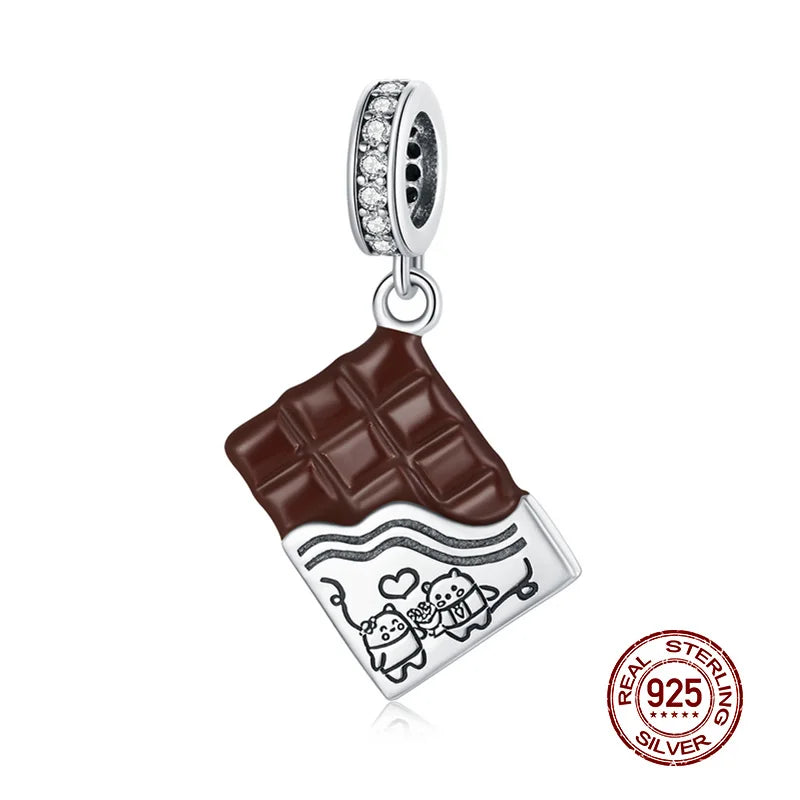 925 Sterling Silver Women Boy Girls Pet Camera Bee Charm Coffee Ladybug Beads Fit DIY Original Bracelet Pendants Jewelry