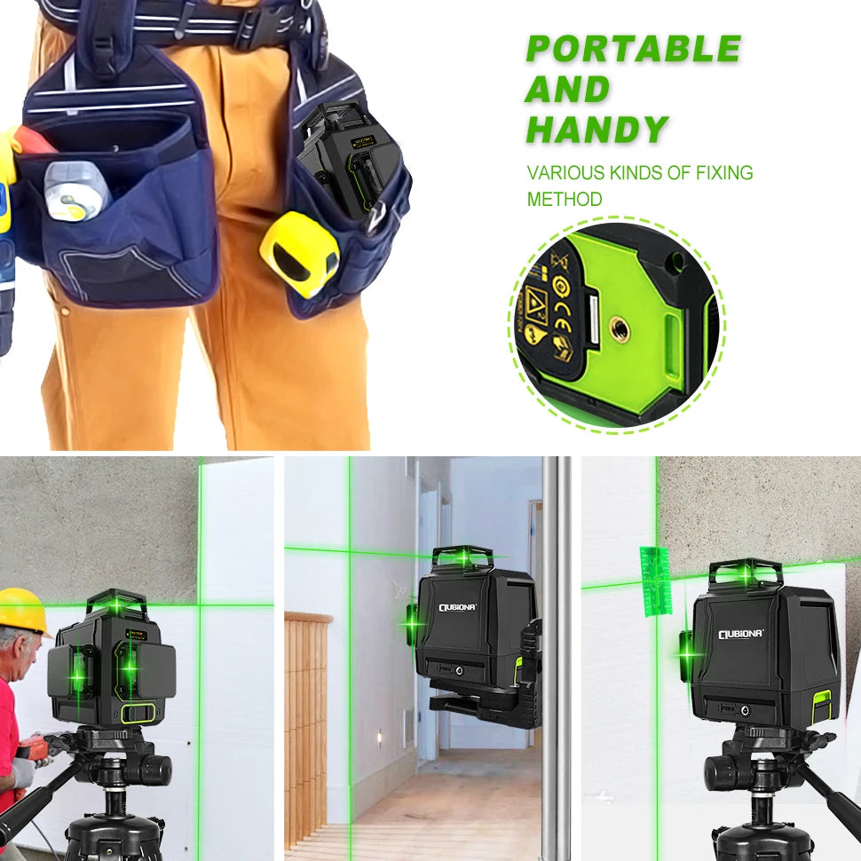 CE Certificated 3D New ABS and PC Shell Shockproof Lines Laser Level with 5200Mah BATTERY Work Separately Laser Lines