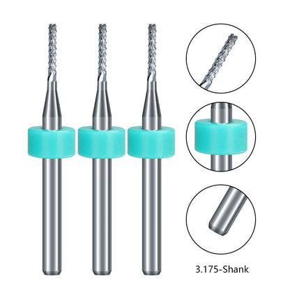 Router Bit 10Pcs 0.5-3.175Mm Carbide PCB Miling Cutter 3.175Mm Shank CNC Engraving Machine End Mill