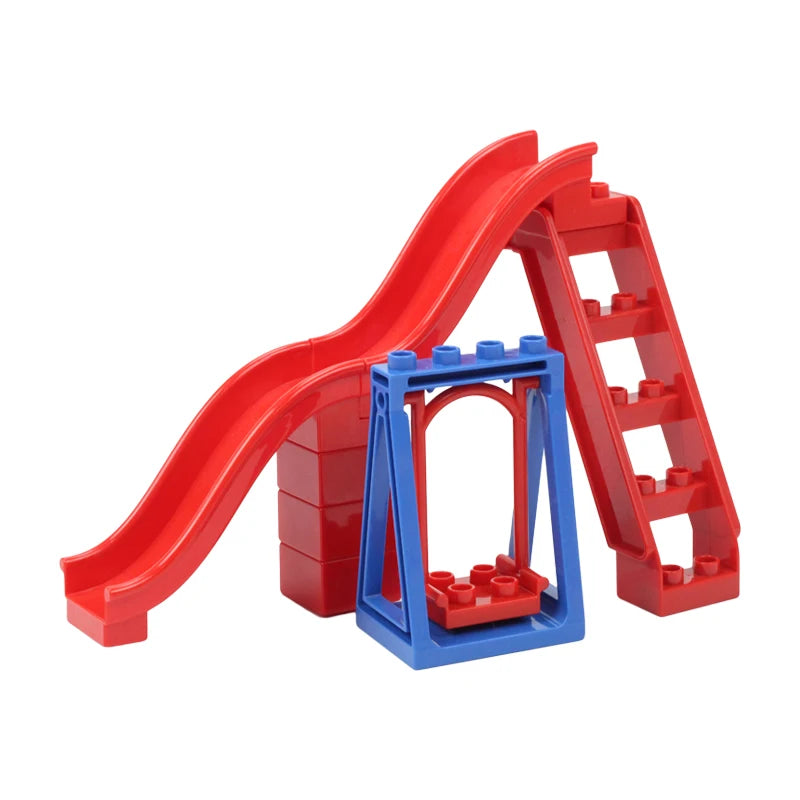 Big Building Blocks Assemble Accessories Children Toys Compatible with Duploes Amusement Park Playground Creativity DIY Set Gift