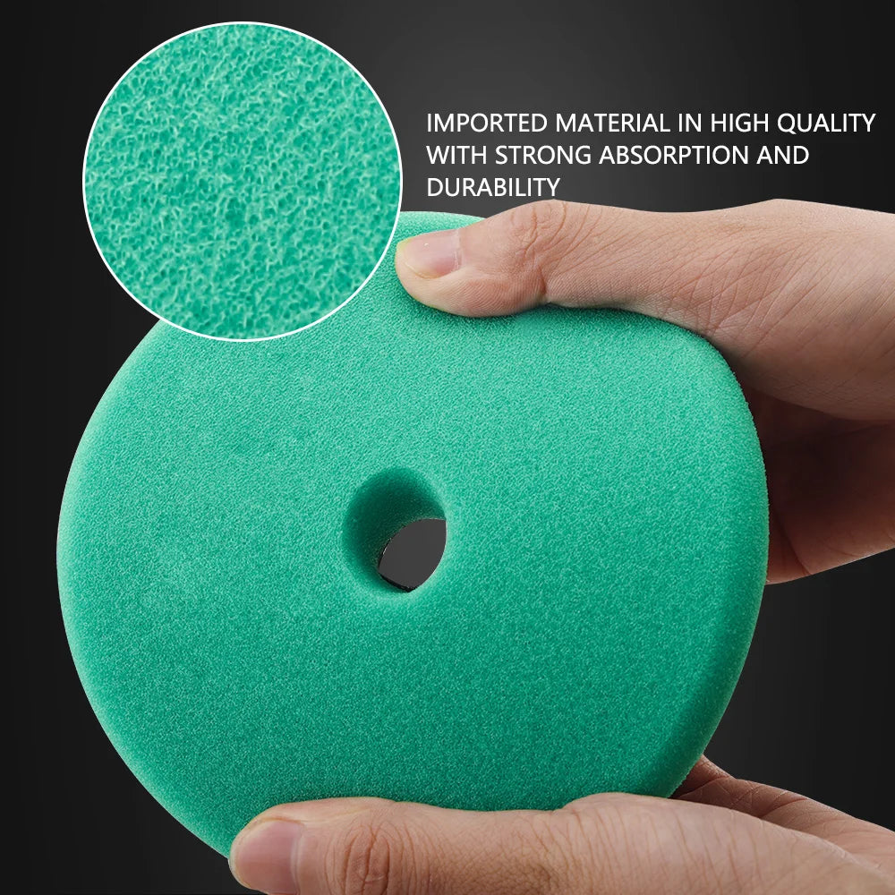 3"/5"/6" Car Spong Buffing Polishing Pad T-Shape Flat Polishpad Hook&Loop Removes Scratche for Polishing/Waxing