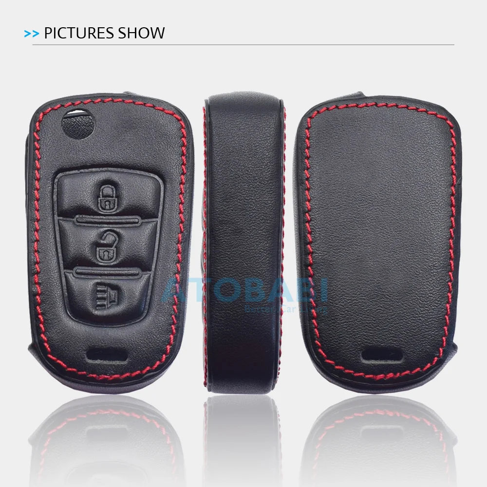 Leather Car Key Cases for Great Wall Haval Hover H1 H3 H6 H2 H5 C50 C30 C20R M4 3 Buttons Folding Keychain Remote Control Cover