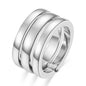 Gorgeous Three Ring Set for Women High Quality Stainless Steel Three Colors Crystal Clover Ring with Crystals