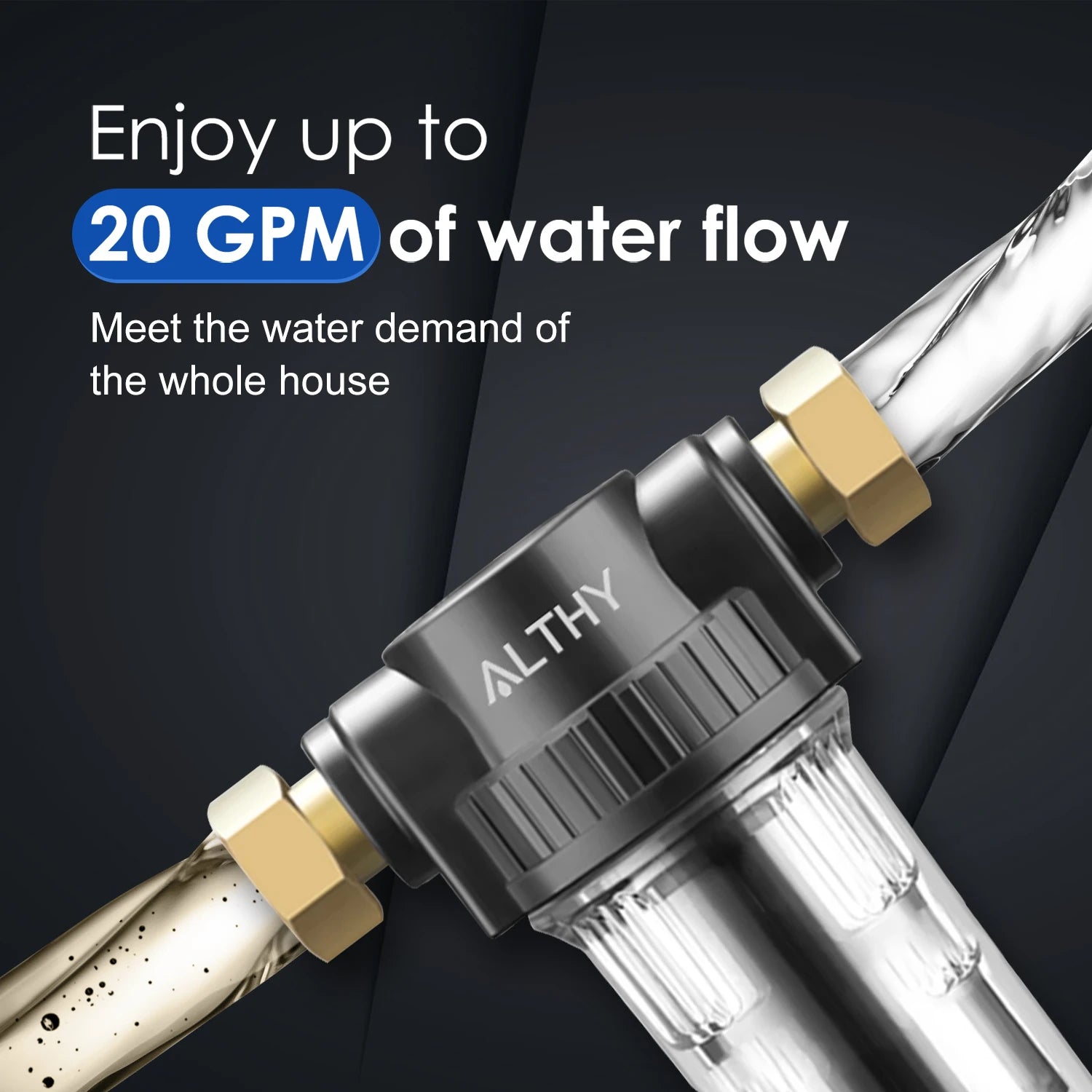 Pre Filter Whole House Spin down Sediment Water Filter Central Prefilter Purifier System Backwash Stainless Steel Mesh