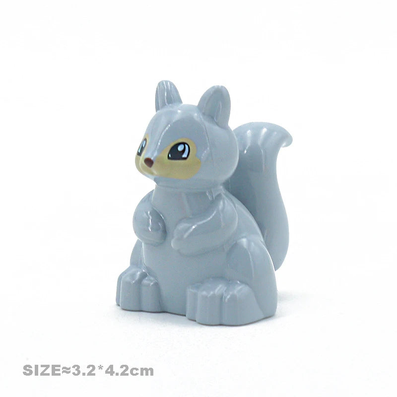 Big Building Blocks Accessories Farm Animals Zoo Compatible with Duplos Cat Pig Dog Rabbit Monkey Hippo Sheep Children Toys Gift