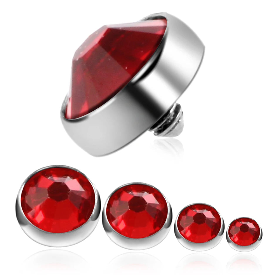 1PC Titanium Microdermal Piercing Surface Internally Threaded Gem Ends Dermal Skin Diver Hide in Medusa Piercing Body Jewelry
