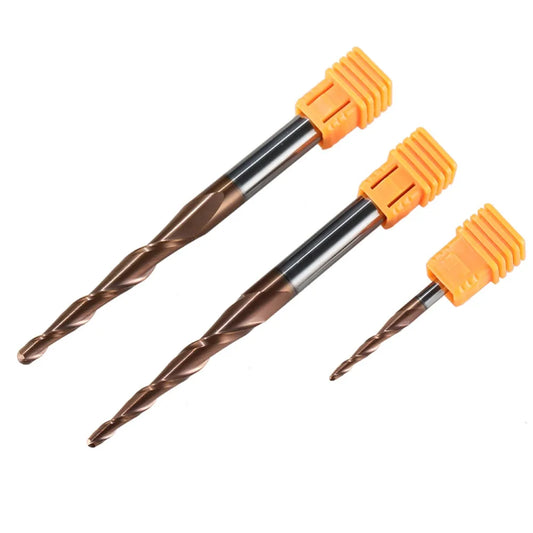 1Pc HRC62 Carbide Carbide Tapered Ball Nose End Mill CNC Engraving Carving Router Bits Milling Cutter for Wood and Aluminium