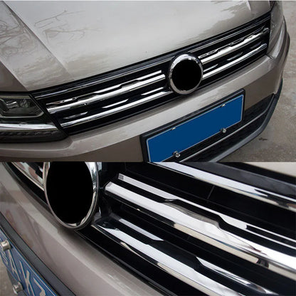 2Pcs Front Hood Grille Grill Mesh Sticker Lid Refit Molding Style Garnish for VW TIGUAN Mk2 Europe Version 2016 2017 2018 2021
