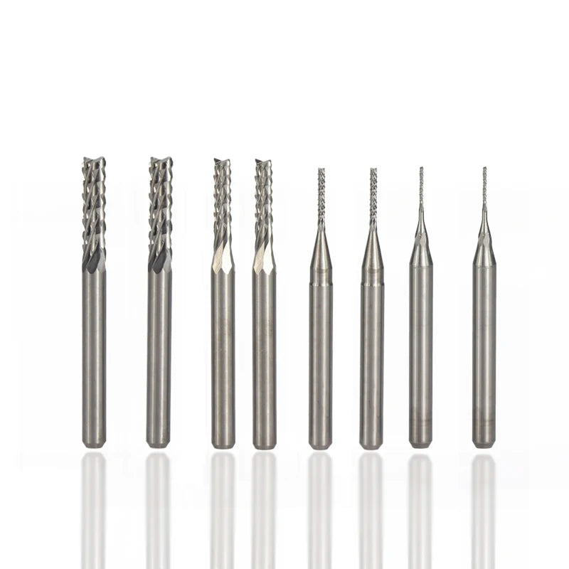 Corn End Mill 10Pcs 0.5-3.175Mm Carbide PCB Milling Bit PCB Milling Cutter CNC Cutting Milling Tools
