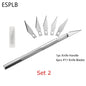 Engraving Non-Slip Metal Scalpel Knife Kit + 50/20/10/5Pcs #11 Blades Cutter Craft Knives for Mobile Phone PCB Repair Hand Tools