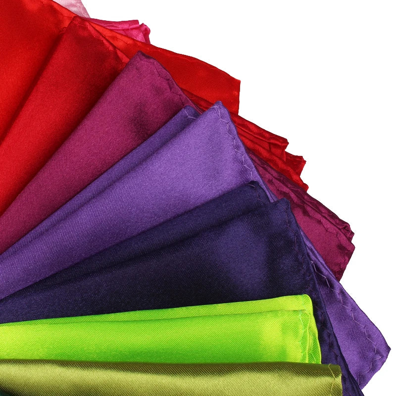 Satin Handkerchief for Men Candy Color Mens Suits Pocket Square Business Chest Towel Hanky Suit Napkin Solid Hankies