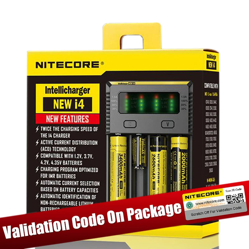 D4 D2 New I4 I2 Digicharger LCD Intelligent Circuitry Global Insurance Li-Ion 18650 14500 16340 26650 Battery Charger