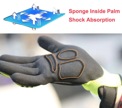 Cut Resistant Safety Work Glove anti Vibration anti Impact Oil-Proof Protective with Nitrile Dipped Palm Glove for Working