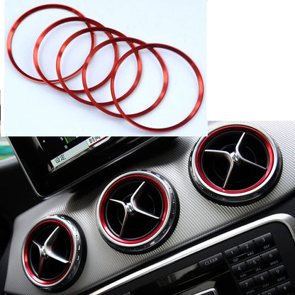 for Mercedes Benz A/B/GLA/CLA Class Aluminium Alloy Air Outlet Sticker/Instrument Panel Air Outlet Decoration Ring