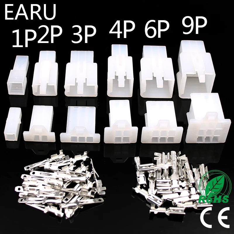 10Set/Lot 2.8Mm 2/3/4/6/9 Pin Automotive 2.8 Electrical Wire Connector Male Female Cable Terminal Plug Kits Motorcycle Ebike Car