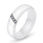 Fashion White Black Ceramic Rings for Women Smooth Surface Inlaid Zircon Women Ring Stainless Steel Wedding Engagement Gift