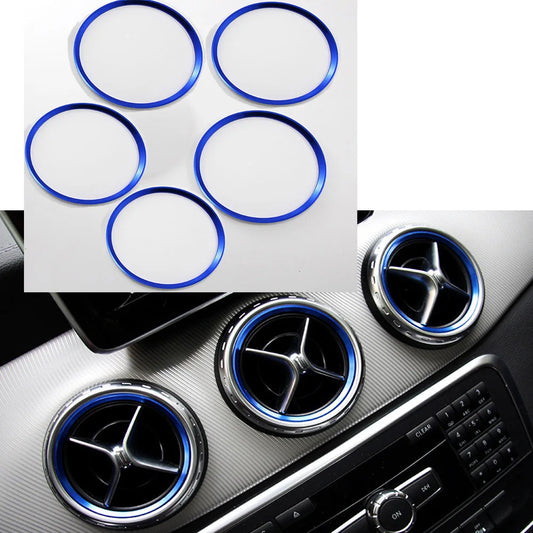 for Mercedes Benz A/B/GLA/CLA Class Aluminium Alloy Air Outlet Sticker/Instrument Panel Air Outlet Decoration Ring