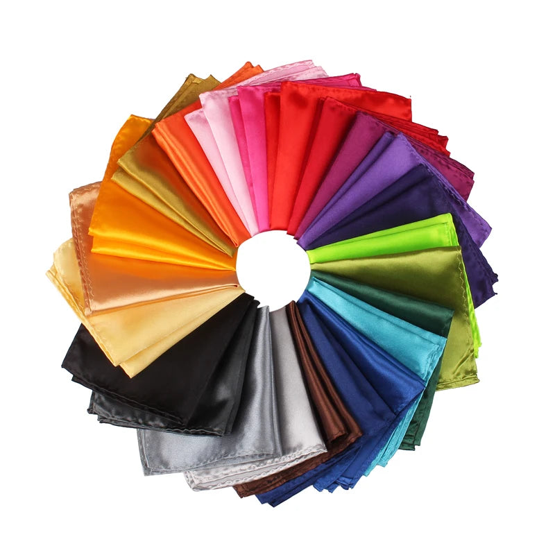 Satin Handkerchief for Men Candy Color Mens Suits Pocket Square Business Chest Towel Hanky Suit Napkin Solid Hankies