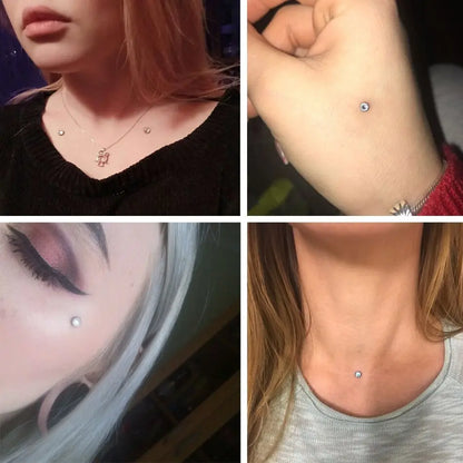 1PC Titanium Microdermal Piercing Surface Internally Threaded Gem Ends Dermal Skin Diver Hide in Medusa Piercing Body Jewelry