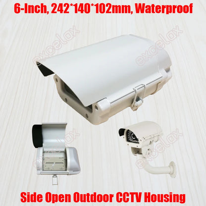 6 Inch IP66 Outdoor Waterproof CCTV Camera Housing 242X140X102Mm Aluminum Alloy Box Zoom Bullet Security Camera Enclosure Case
