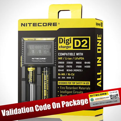 D4 D2 New I4 I2 Digicharger LCD Intelligent Circuitry Global Insurance Li-Ion 18650 14500 16340 26650 Battery Charger