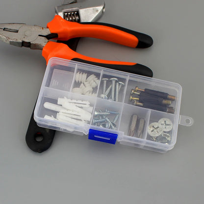 New 10 Slots Cells Colorful Portable Jewelry Tool Storage Box Container Ring Electronic Parts Screw Beads Organizer Plastic Case