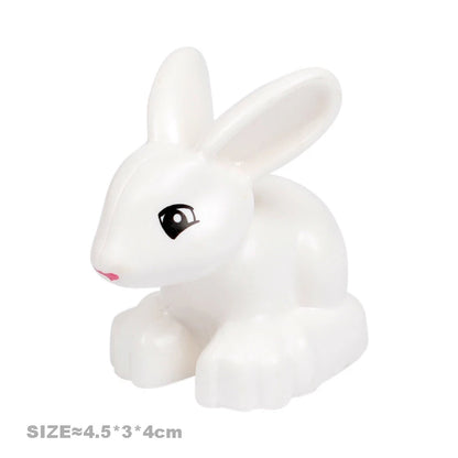 Big Building Blocks Accessories Farm Animals Zoo Compatible with Duplos Cat Pig Dog Rabbit Monkey Hippo Sheep Children Toys Gift