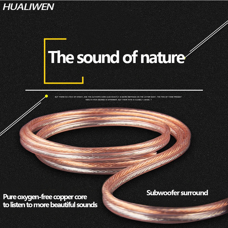 DIY HIFI Audio Cable Oxygen Free Pure Copper Speaker Cable for Car Audio Home Theater Audio Wire Soft Touch Cable