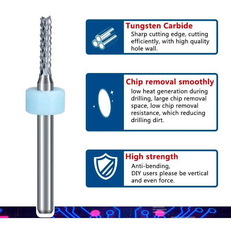 Router Bit 10Pcs 0.5-3.175Mm Carbide PCB Miling Cutter 3.175Mm Shank CNC Engraving Machine End Mill