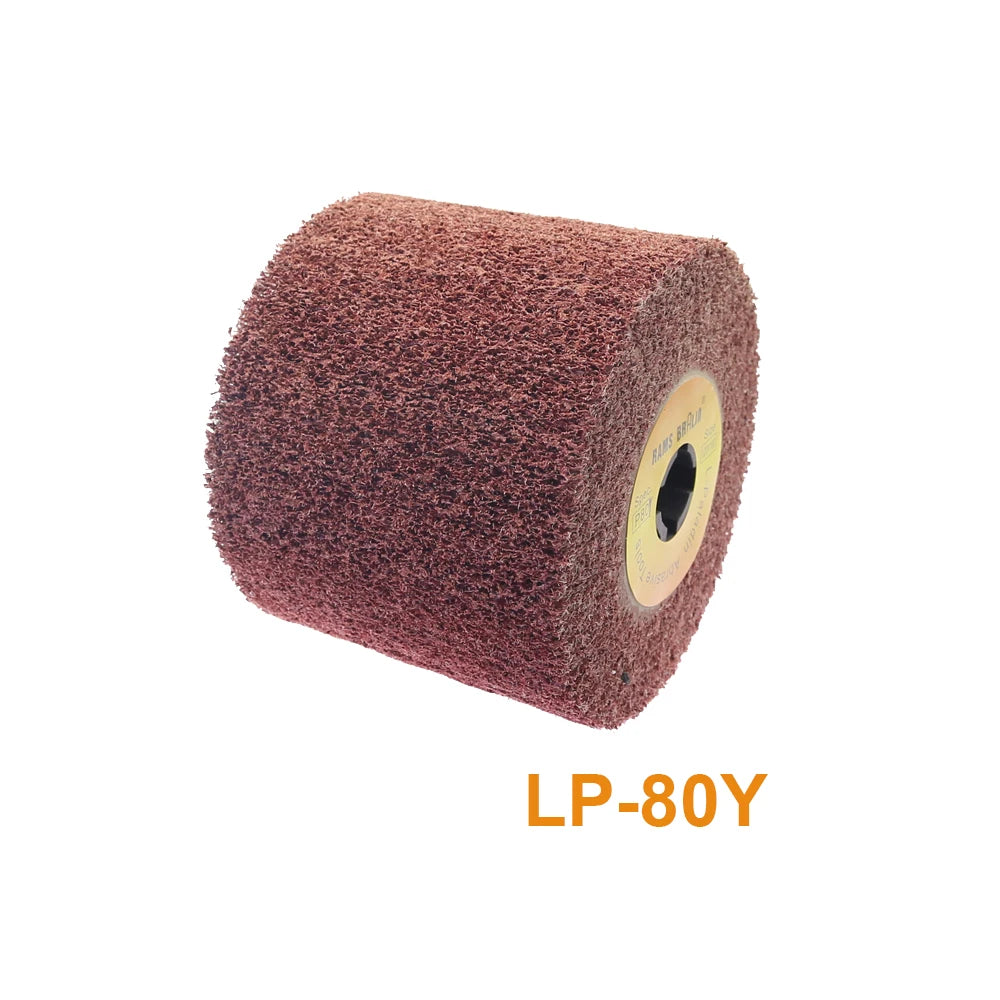 120*100*19Mm Non-Woven Nylon Flap Brush Satin Drawing Polishing Deburring Drum Wheel for Stainless Steel