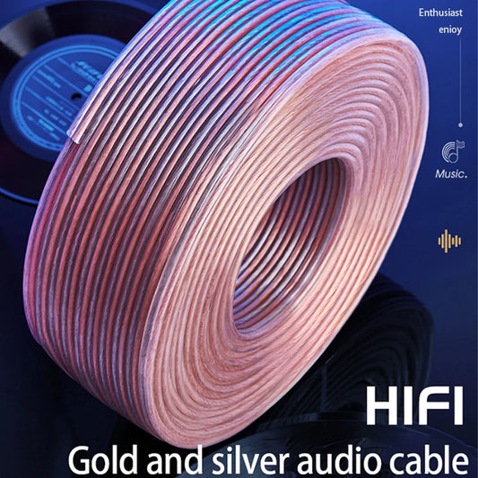 DIY HIFI Audio Cable Oxygen Free Pure Copper Speaker Cable for Car Audio Home Theater Audio Wire Soft Touch Cable