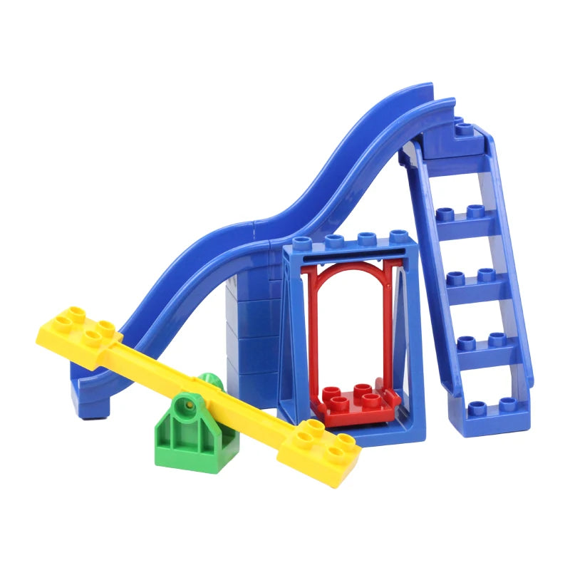 Big Building Blocks Assemble Accessories Children Toys Compatible with Duploes Amusement Park Playground Creativity DIY Set Gift