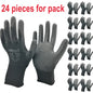 24Pieces/12Pairs White anti Static Protective Work Gloves with Nylon Knitted Liner Dipped PU on Palm Glove