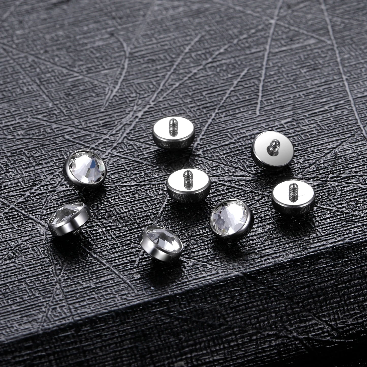 1PC Titanium Microdermal Piercing Surface Internally Threaded Gem Ends Dermal Skin Diver Hide in Medusa Piercing Body Jewelry