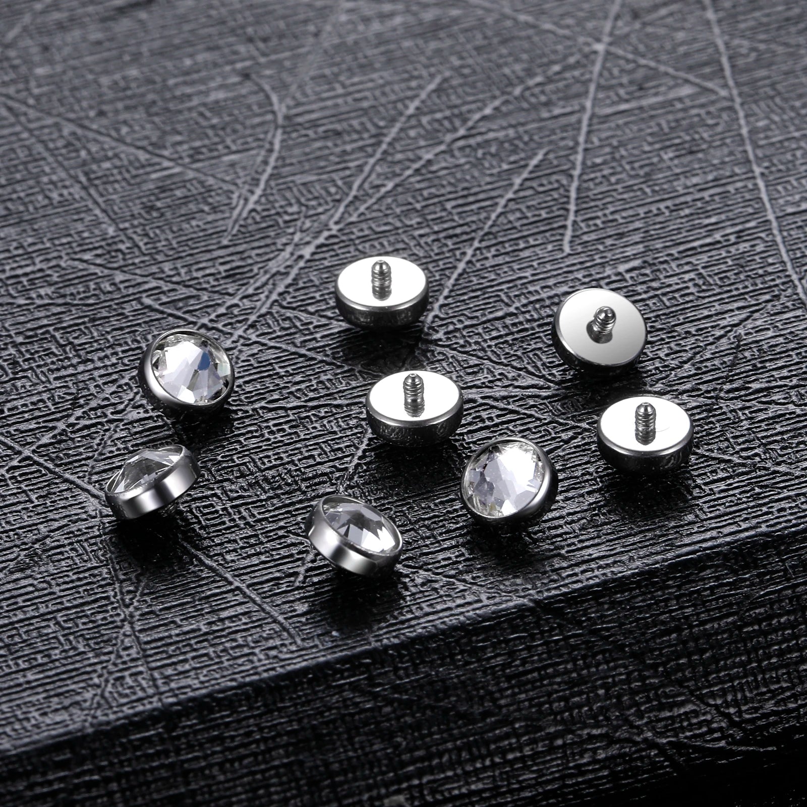 1PC Titanium Microdermal Piercing Surface Internally Threaded Gem Ends Dermal Skin Diver Hide in Medusa Piercing Body Jewelry