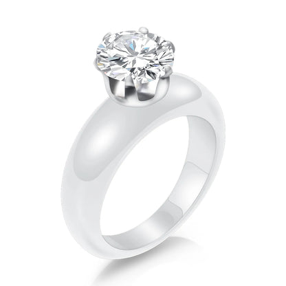 Fashion White Black Ceramic Rings for Women Smooth Surface Inlaid Zircon Women Ring Stainless Steel Wedding Engagement Gift