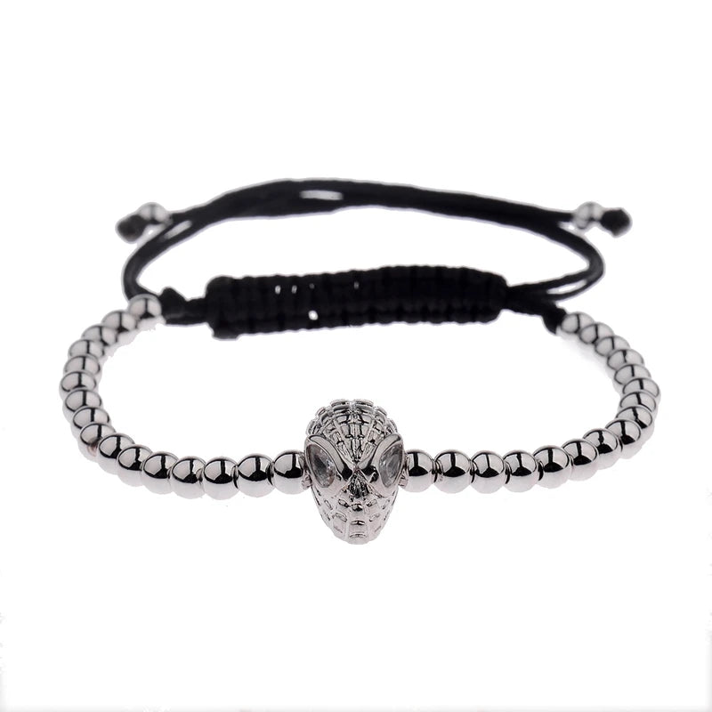 2020 Classic Luxury CZ Black Zircon Long Tubes&4Mm Copper Beads Macrame Men Bracelets&Bangles for Women Jewelry Bileklik