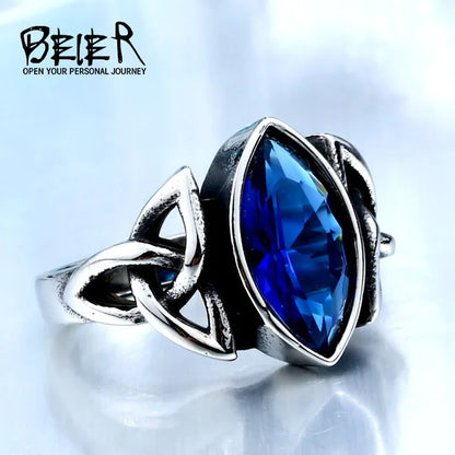 316L Stainless Steel Viking Men Ring Knot Rune Norse Jewelry Exquisite Ring LLBR8-269R