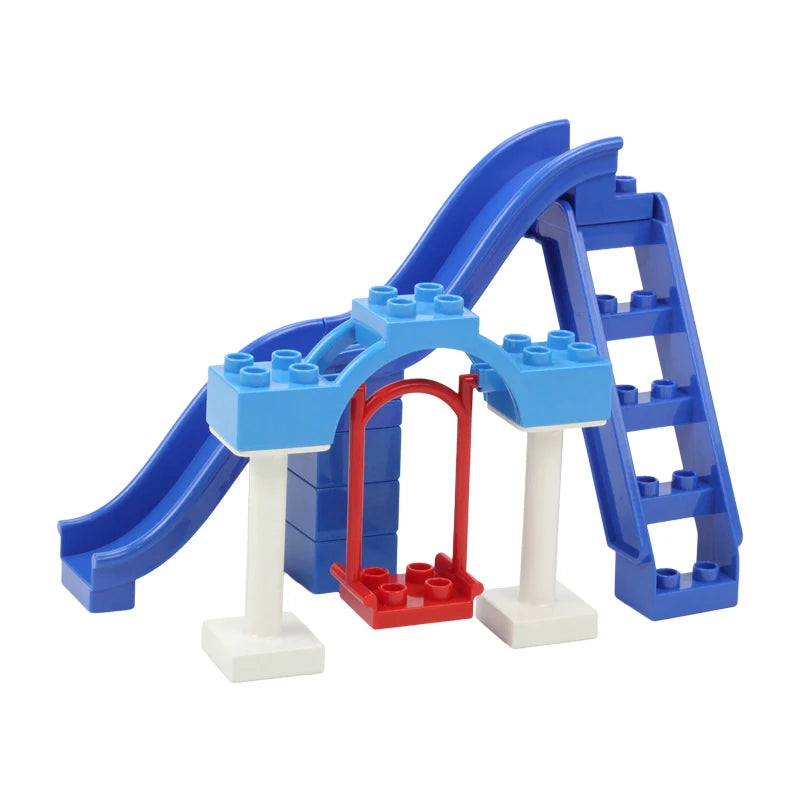 Big Building Blocks Assemble Accessories Children Toys Compatible with Duploes Amusement Park Playground Creativity DIY Set Gift
