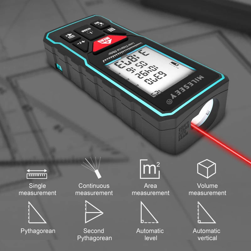 Professional Laser Trena Rangefinder X5/X6 40M 60M 80M 100M Rechargeable Digital Precision Distance Meter Tape Measure