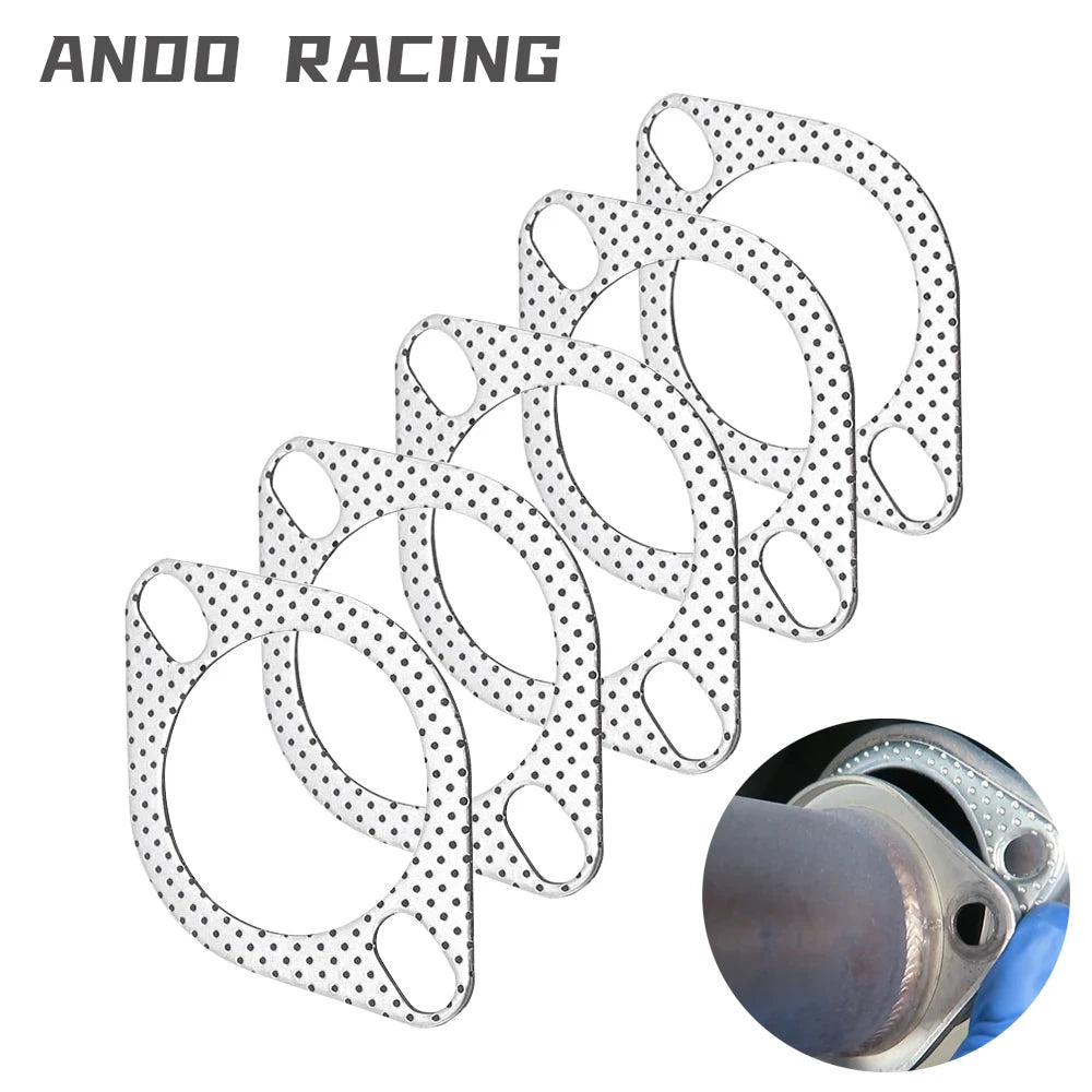 5Pcs/Lot 2.5 Inch=63Mm Car Engine Exhaust Gasket Universal Exhaust Pipe Gasket with Two Holes